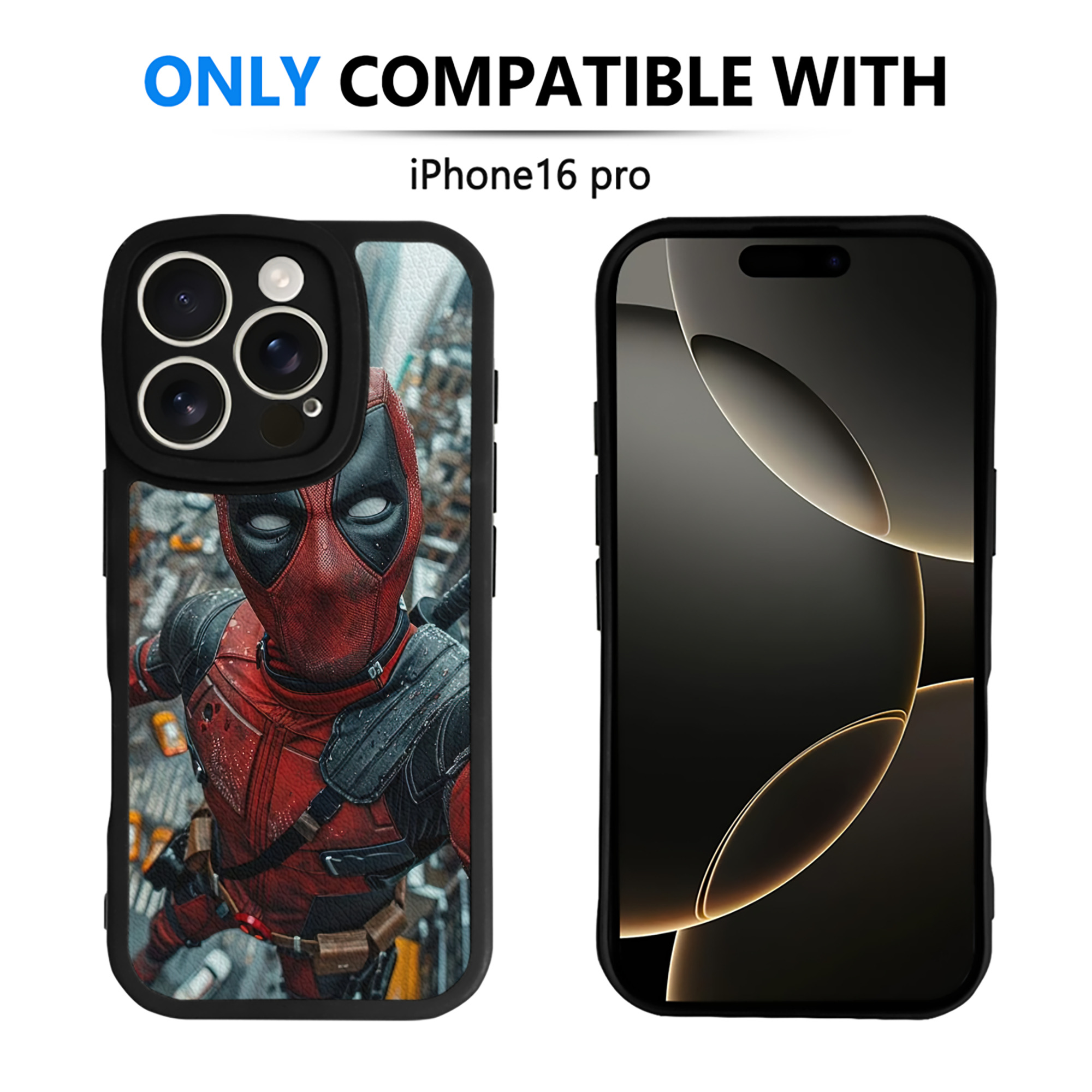（画像用） Deadpool デッドプール 【iPhone 16シリーズ対応】シリコンスマホケース（レザー調） 材質：シリコン